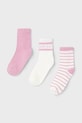 Mayoral sosete copii 3-pack sosete lungi roz 10914.6F.Mini.PPYA