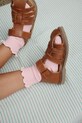 Дитячі шкарпетки Konges Sløjd 2 PACK RIB FRILL SOCKS 2-pack рожевий KS103290