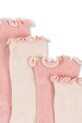 Дитячі шкарпетки Konges Sløjd 2 PACK RIB FRILL SOCKS 2-pack KS103290 рожевий SS25