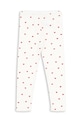 Konges Sløjd legginsy bawełniane dziecięce MINNIE PANTS GOTS wzorzyste biały KS103363