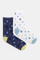 Дитячі шкарпетки United Colors of Benetton 2-pack довгі шкарпетки темно-синій 6AO307045.G.Seasonal