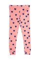 Mini Rodini leggins din bumbac pentru copii Outlined hearts 2523012428 roz SS25