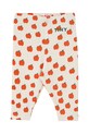 Pajkice za dojenčka Tinycottons APPLES BABY RIB PANT Z elastanom bež SS25.348