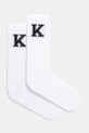 Čarape Karl Lagerfeld visoke čarape bijela 552101.805518