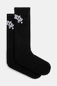 Marcelo Burlon sosete County Goth Short Socks Black White sosete lungi negru CMRA015S25KNI0031001
