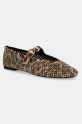 Kurt Geiger London balerini din piele întoarsă Mayfair Ballet Flat bej 2656339289.BROWN