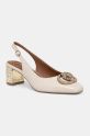 Kožne salonke Kurt Geiger London Chelsea Block Slingback široka potpetica bež 3415024189.BLUSH