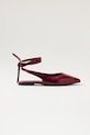 Alohas balerini de piele Ribbon piele patentata burgundia S100773.01