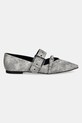 HUGO bőr balerina cipő Maridia 50536406.060 szürke SS25