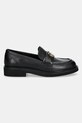 Kožené mokasíny Guess SHUTTLE FLPSHU.LEA14.BLACK čierna SS25