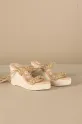 Замшевые сандалии Manebi Hamptons Two Braided Bands Wedge Espadrilles