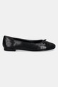 Kožené balerínky Tory Burch Cap-Toe Pave Ballet 166214.004 čierna SS25