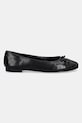 Tory Burch baleriny skórzane Cap-Toe Pave Ballet 166214.004 czarny SS25