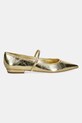 Kožené balerínky Tory Burch Double T Buckle Mary Jane 166038.723 zlatá SS25