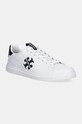 Kožené tenisky Tory Burch Double T Howell Court plochá biela 149728.101
