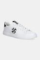 Кожени маратонки Tory Burch Double T Howell Court равна бял 149728.101
