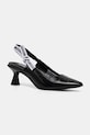Karl Lagerfeld pantofi cu toc PANACHE II calcai expus negru KL30808A.1BP