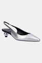 Weekend Max Mara pantofi de piele GALLICO calcai expus argintiu 2515521034600.SILVER