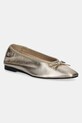 Шкіряні балетки Tommy Hilfiger BALLERINA SOFT LEATHER METALLIC золотий FW0FW08452