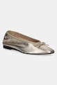 Kožené balerínky Tommy Hilfiger BALLERINA SOFT LEATHER METALLIC zlatá FW0FW08452