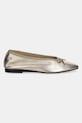 Kožené balerínky Tommy Hilfiger BALLERINA SOFT LEATHER METALLIC FW0FW08452 zlatá SS25