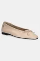 Δερμάτινες μπαλαρίνες Tommy Hilfiger BALLERINA SOFT LEATHER μπεζ FW0FW08355