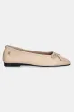 Δερμάτινες μπαλαρίνες Tommy Hilfiger BALLERINA SOFT LEATHER FW0FW08355 μπεζ SS25