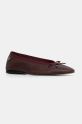 Kožené balerínky Tommy Hilfiger BALLERINA SOFT LEATHER burgundské FW0FW08355