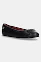 Kožené baleríny Tommy Hilfiger BALLERINA LEATHER FLAT BOW FW0FW08359 černá SS25