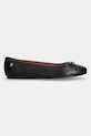 Boty Kožené baleríny Tommy Hilfiger BALLERINA LEATHER FLAT BOW FW0FW08359 černá