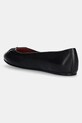 Kožené balerínky Tommy Hilfiger BALLERINA LEATHER FLAT BOW čierna FW0FW08359