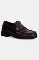 Usnjeni mokasini Tommy Hilfiger LOAFER SOFT NAPPA PLEATED TOE Zrnato usnje bordo FW0FW08362