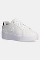 Kožené sneakers boty Tommy Hilfiger TH PLATFORM COURT SNEAKER platforma bílá FW0FW08614