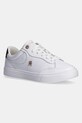 Kožené sneakers boty Tommy Hilfiger ESSENTIAL CHIC COURT SNEAKER RWB plochá bílá FW0FW08579