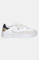 Δερμάτινα αθλητικά παπούτσια Tommy Hilfiger ESSENT BASKET SNEAKER METALLIC FW0FW08615 λευκό SS25