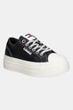Kožené tenisky Tommy Jeans TJW FOXING VULC LC LEATHER platforma černá EN0EN02714