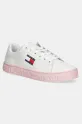 Tommy Jeans sneakers in pelle TJW LOGO SNEAKER ESS flat bianco EN0EN02703