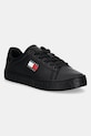 Шкіряні кросівки Tommy Jeans TJW LOGO SNEAKER ESS пласка чорний EN0EN02703