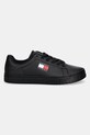 Kožené sneakers boty Tommy Jeans TJW LOGO SNEAKER ESS EN0EN02703 černá SS25