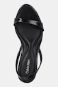 Calvin Klein sandale de piele HEEL D'ORSAY SANDAL 70 - BRUSH L negru HW0HW02265