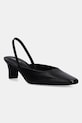 Calvin Klein czółenka skórzane HEEL SLING PUMP 50 - LTH słupek czarny HW0HW02267