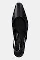 Calvin Klein czółenka skórzane HEEL SLING PUMP 50 - LTH czarny HW0HW02267