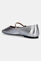 Încălțăminte Calvin Klein balerini de piele MARY JANE BALLERINA - MET HW0HW02269 argintiu