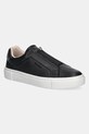 Calvin Klein sneakersy skórzane CUPSOLE SLIP ON W/ML - LTH płaska czarny HW0HW02289