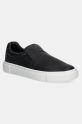 Kožené tenisky Calvin Klein CUPSOLE SLIP ON - WOVEN LTH slip on čierna HW0HW02297