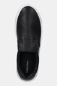 Kožené tenisky Calvin Klein CUPSOLE SLIP ON - WOVEN LTH černá HW0HW02297