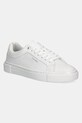 Kožené sneakers boty Calvin Klein CUPSOLE LACE UP - WOVEN LTH plochá bílá HW0HW02298