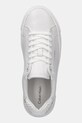 Kožené sneakers boty Calvin Klein CUPSOLE LACE UP - WOVEN LTH bílá HW0HW02298