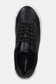 Шкіряні кросівки Calvin Klein CUPSOLE LACE UP - WOVEN LTH чорний HW0HW02298