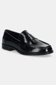 Kožne mokasinke Calvin Klein MOC LOAFER - BRUSH L ravna crna HW0HW02306